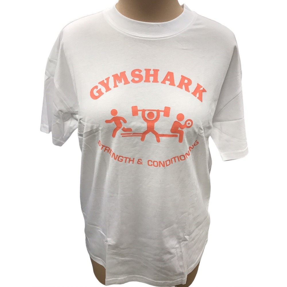 Gymshark Women's Retro Graphic  Oversized Short Sleeve T-Shirt White Size Small